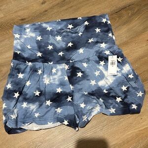 NWT Old Navy Lounge Blue Star Maternity Rollover Shorts in Size XS